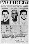 FBI photographs of Andrew Goodman, James Earl Chaney, and Michael Schwerner