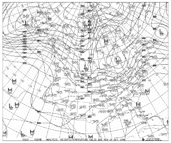 500-millibar map, October 19, 1998.