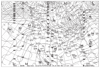 850-millibar for October 19, 1998.