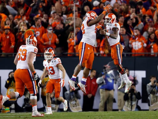 Image of Clemson players celebrating