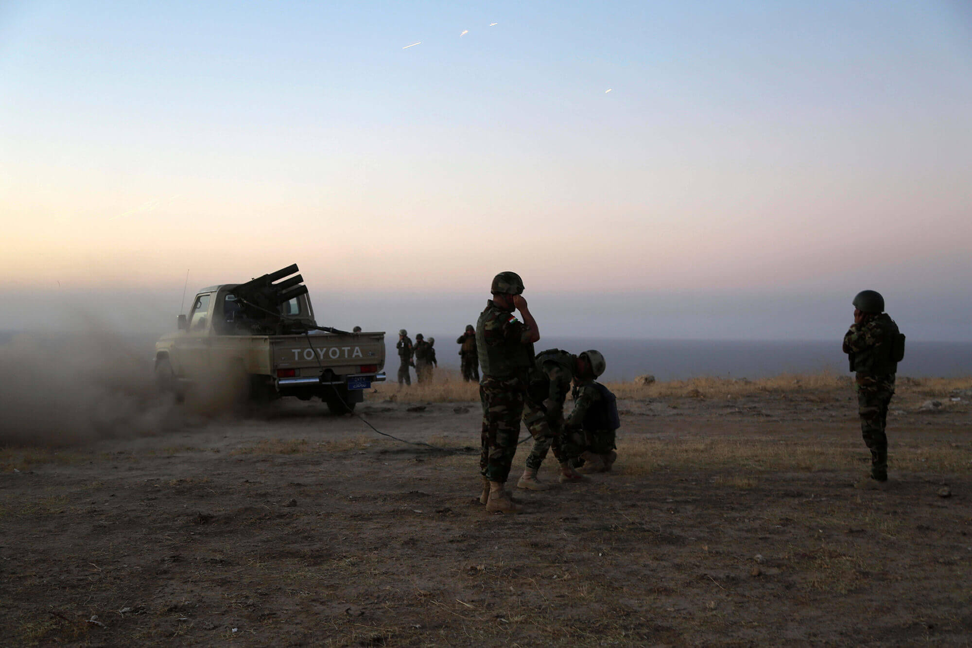 Kurdish forces outside Mosul