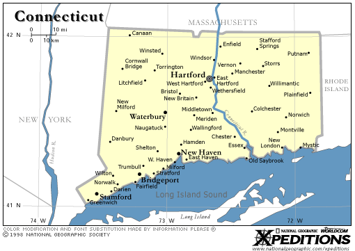 Map of Connecticut