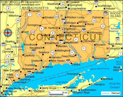 Map of Connecticut