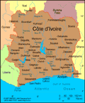 Map of Cote d'Ivoire