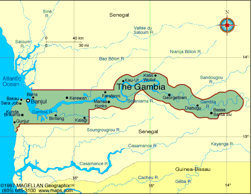 Map of The Gambia