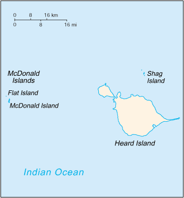 Map of Heard Island and McDonald Islands