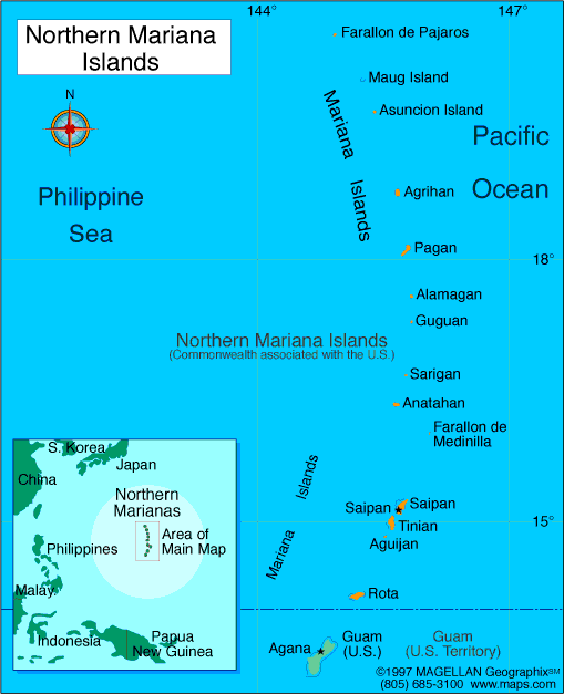 Map of Northern Mariana Islands