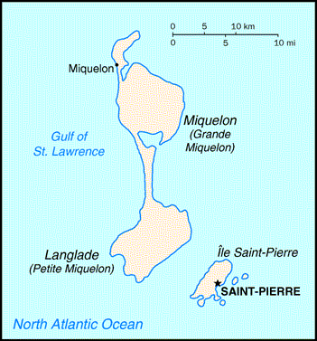 Map of Saint Pierre and Miquelon