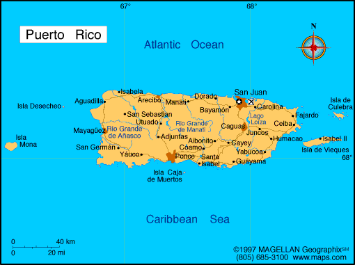 Map of Puerto Rico