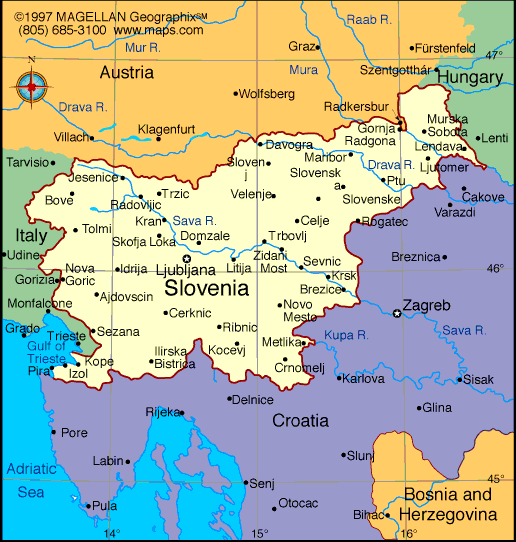 map of Slovenia