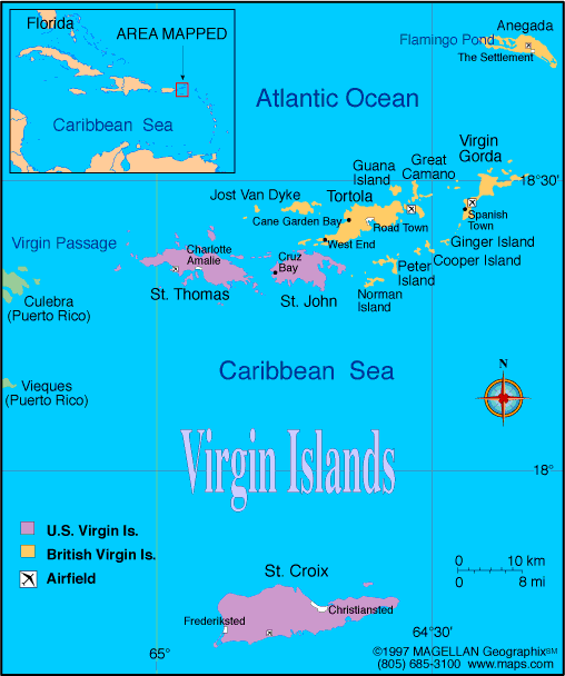 Map of U.S. Virgin Islands