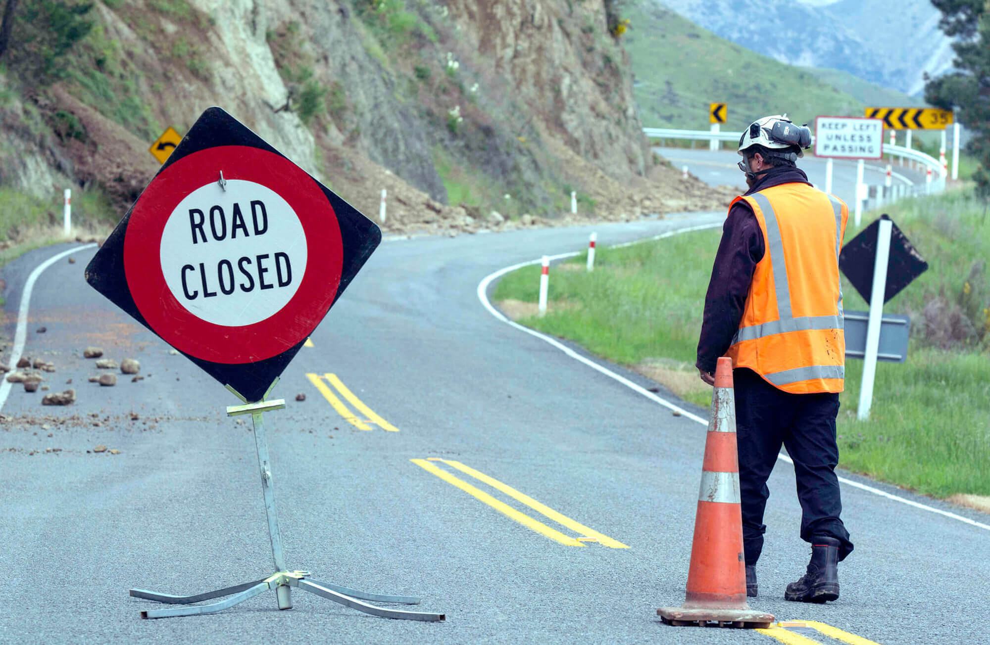 Image of closed roads in New Zealand