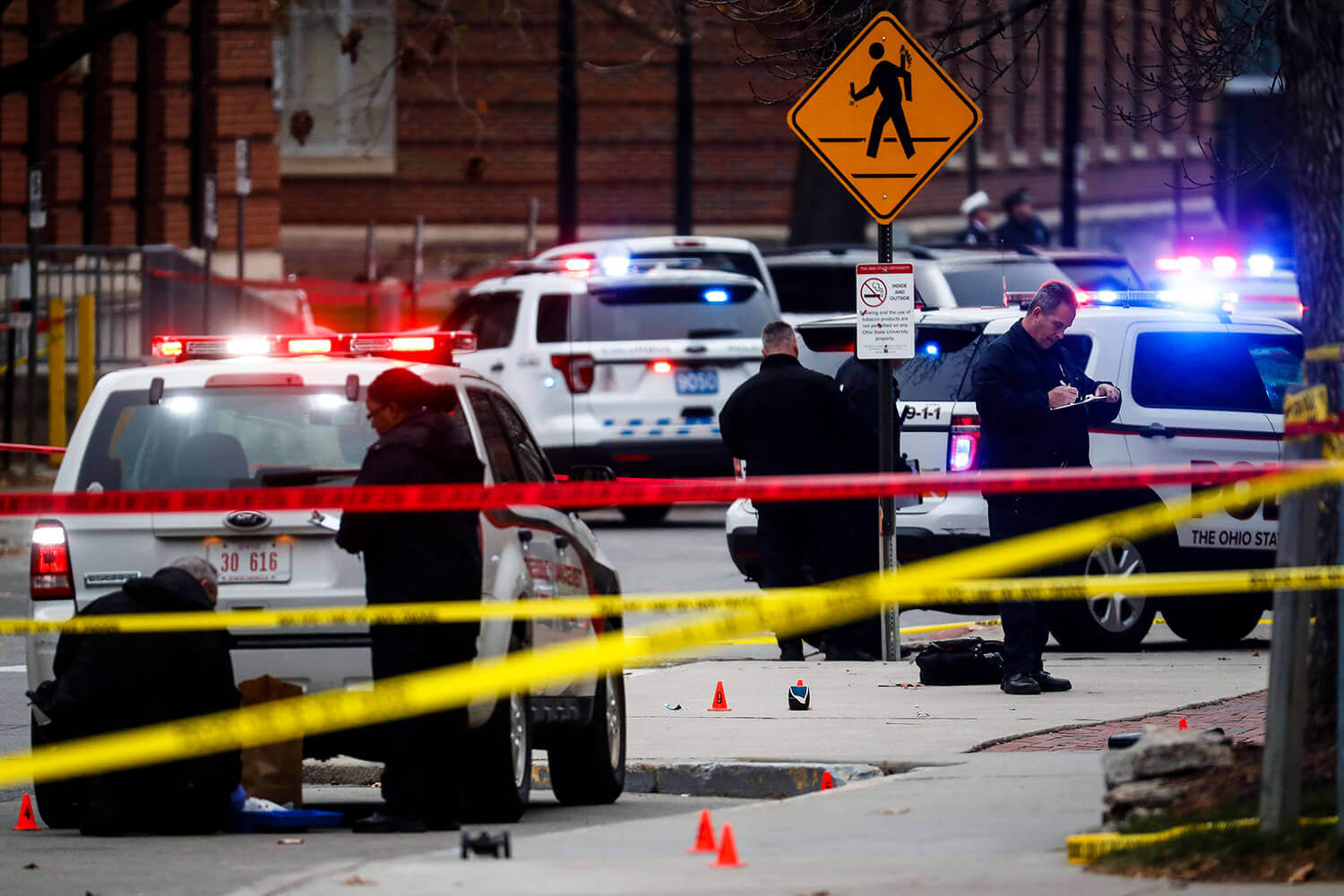 Image of closed roads on Ohio State campus