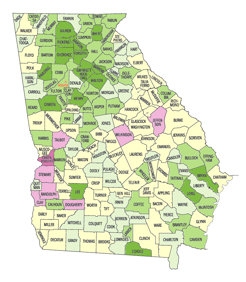  Population, percent change, 1990 to 2000