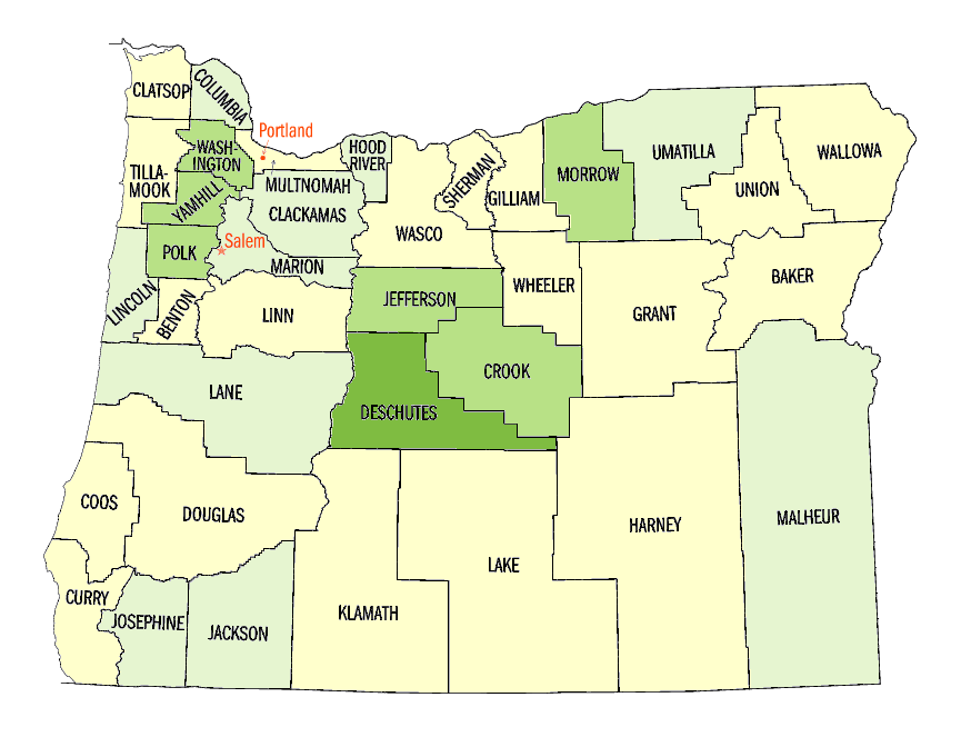  Population, percent change, 1990 to 2000