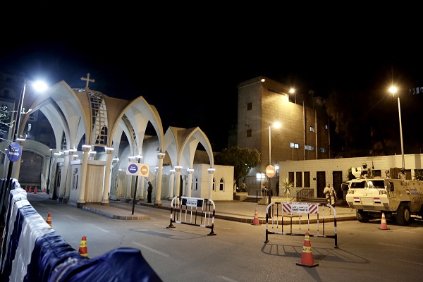 Police Stand Guard Over St. Mark's Cathedral in Cairo