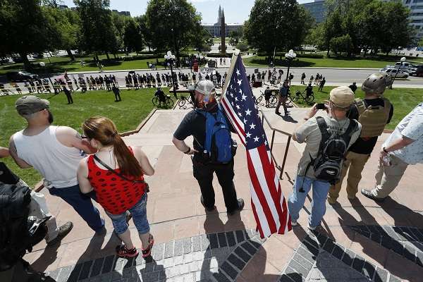 Protesters and Counter Protestors Square Off