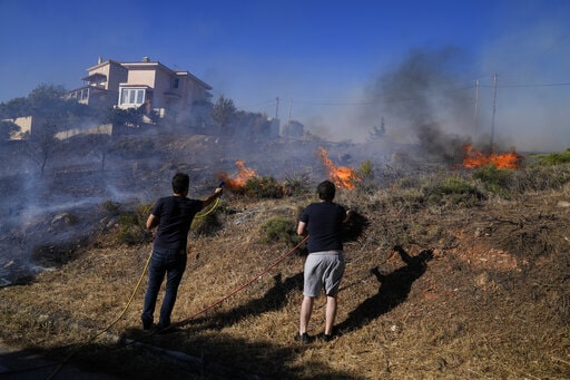 Wildfires and heatwave in Greece