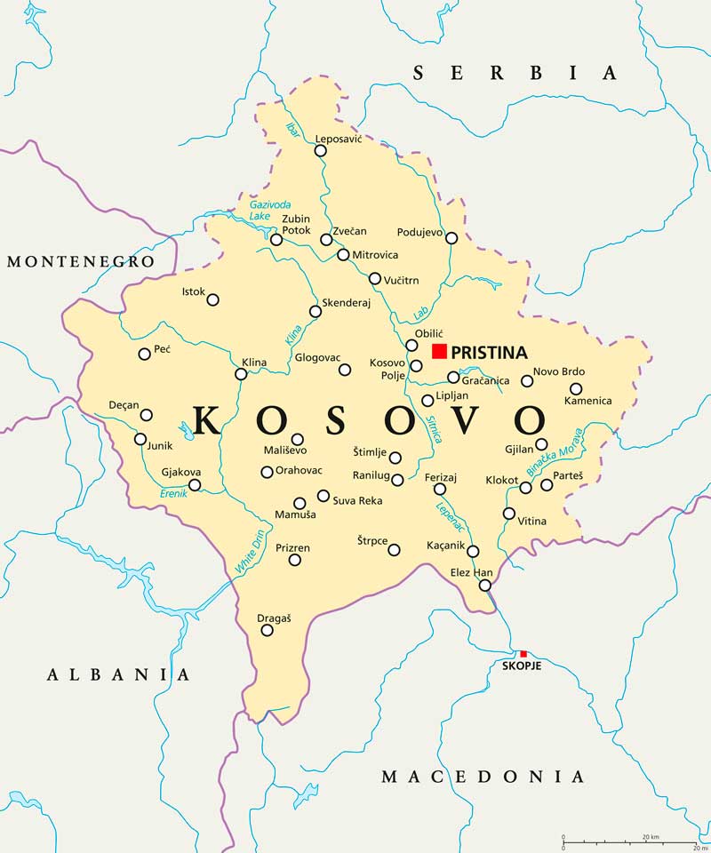 Map of Kosovo