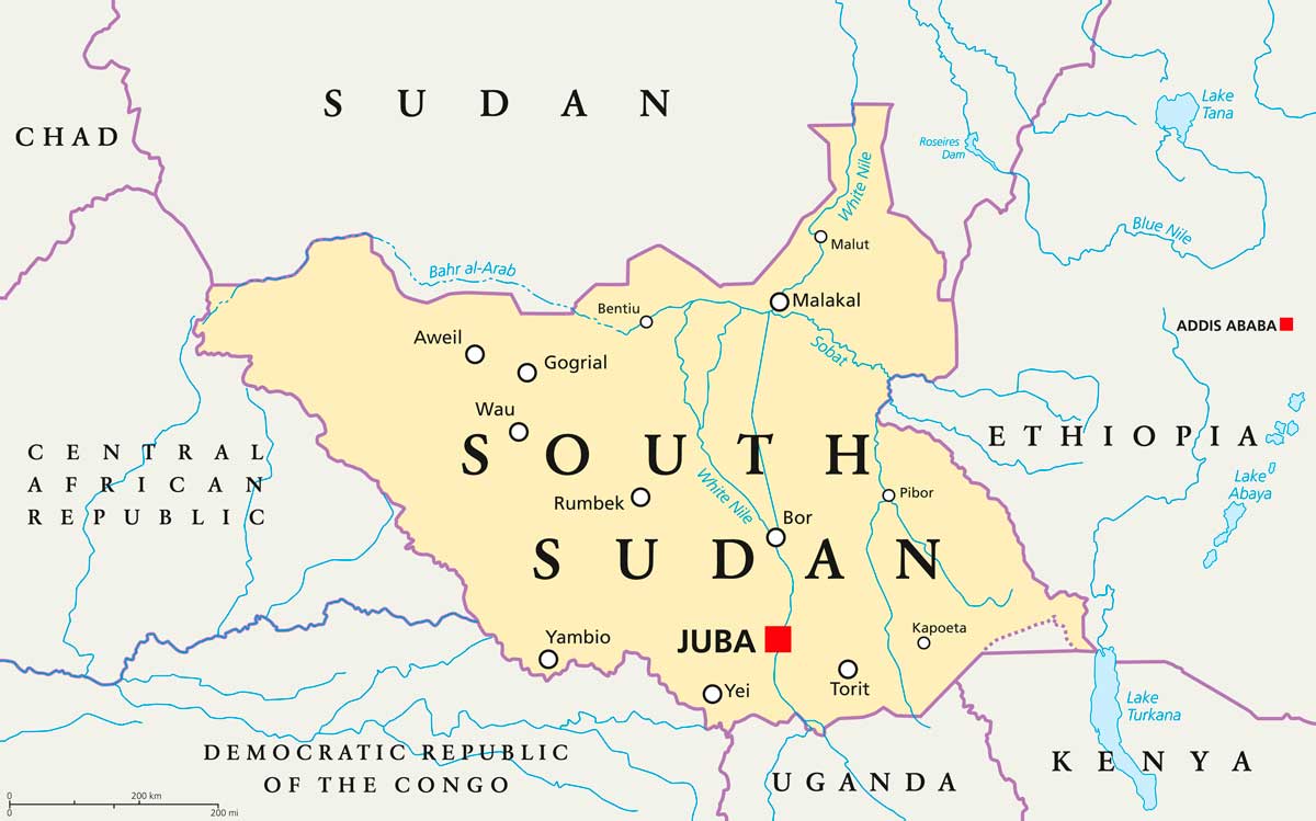 Map of South Sudan