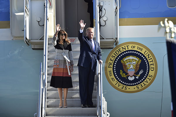 President Trump boarding Air Force One