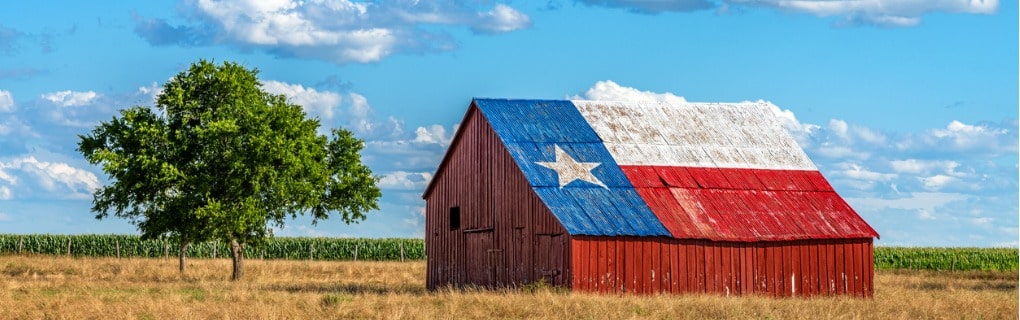 Barn with Texas Flag