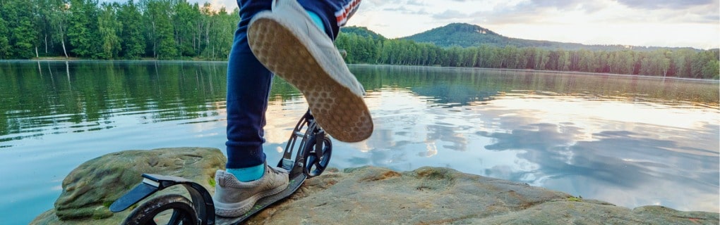 Boy at a lake