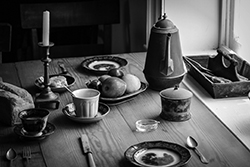 A table set for dinner in the 1900s