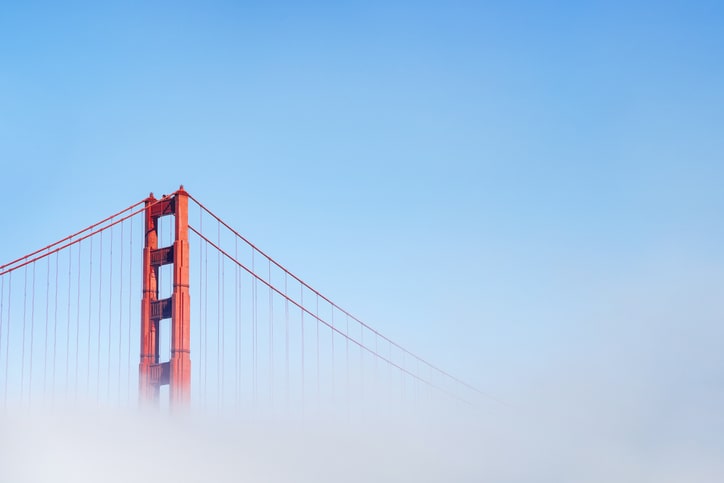 Golden Gate Bridge in fog