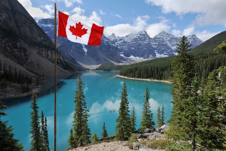 Canada Day with flags waving