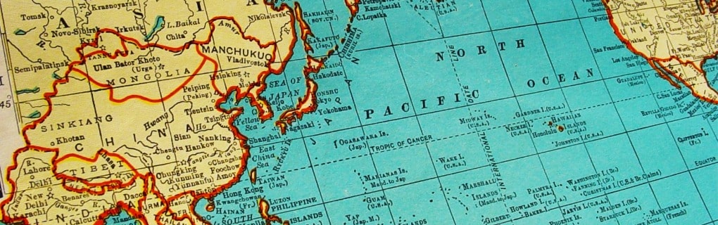 Map of the Pacific Ocean