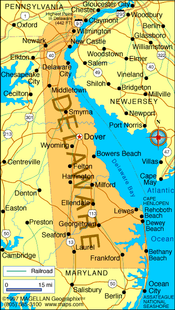 Map of Delaware