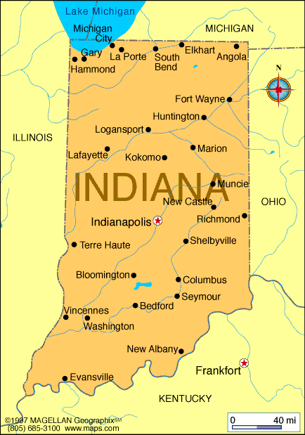 Map of Indiana