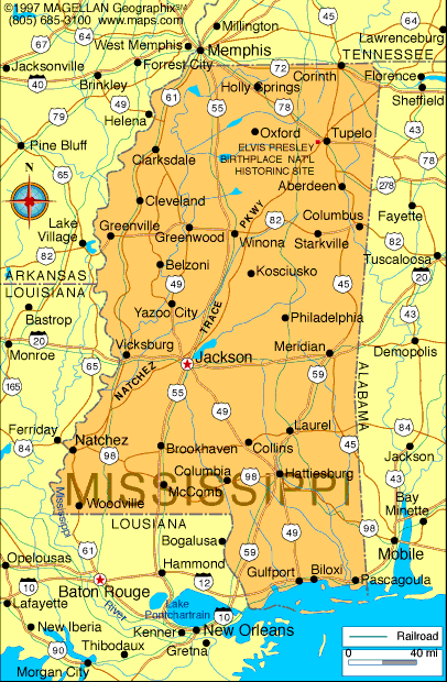 Map of Mississippi