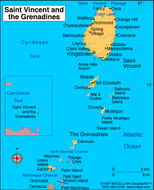 Saint Vincent and the Grenadines Map