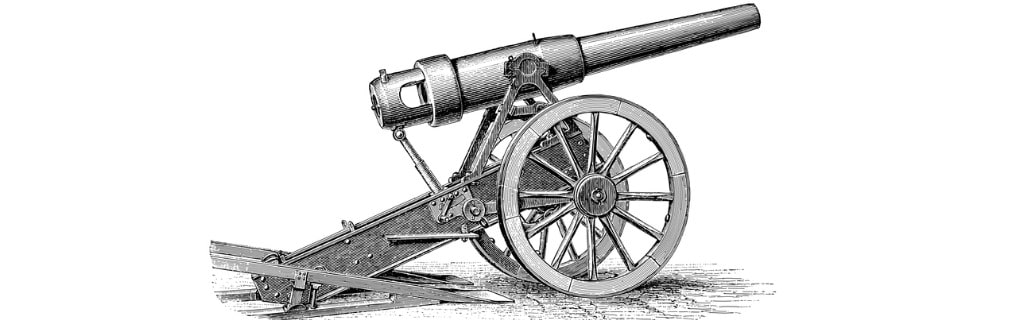 Old artillery cannon