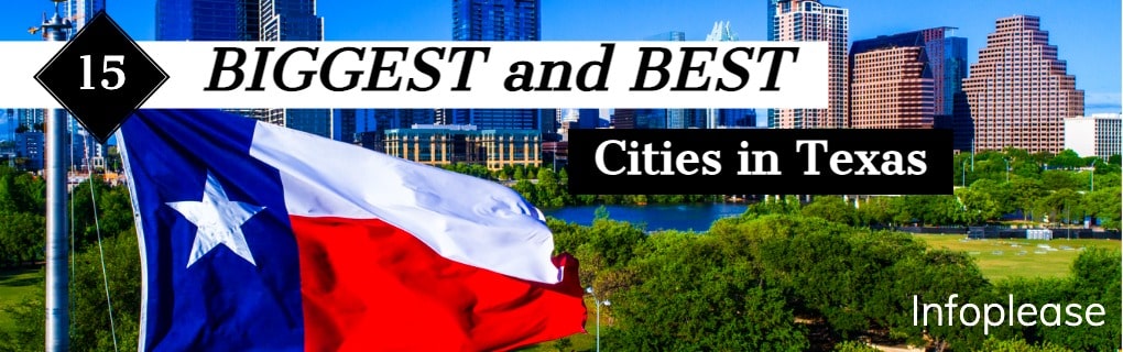 Texas flag in front of a city