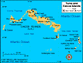 Map of Turks and Caicos Islands