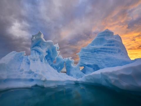 Huge iceberg in the water