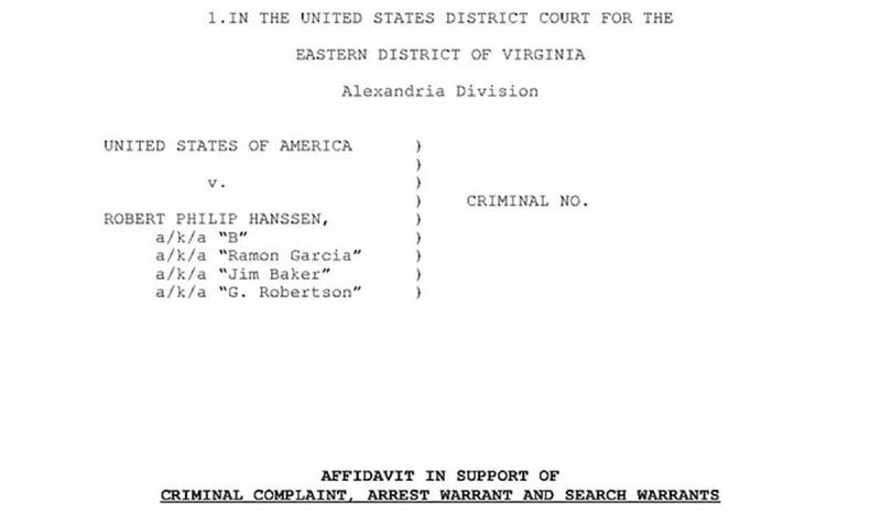 FBI agent Robert Philip Hanssen was arrested and charged with spying for Russia.