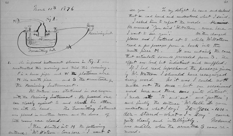 Alexander Graham Bell received a patent for the telephone.