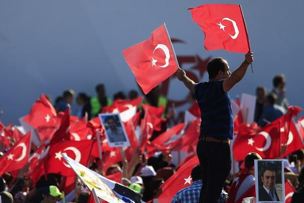 Turkish citizens commemorate last year's failed coup attempt. 